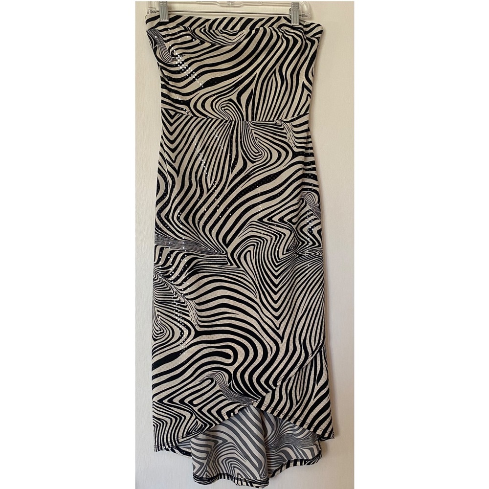 Strapless sequin dress
